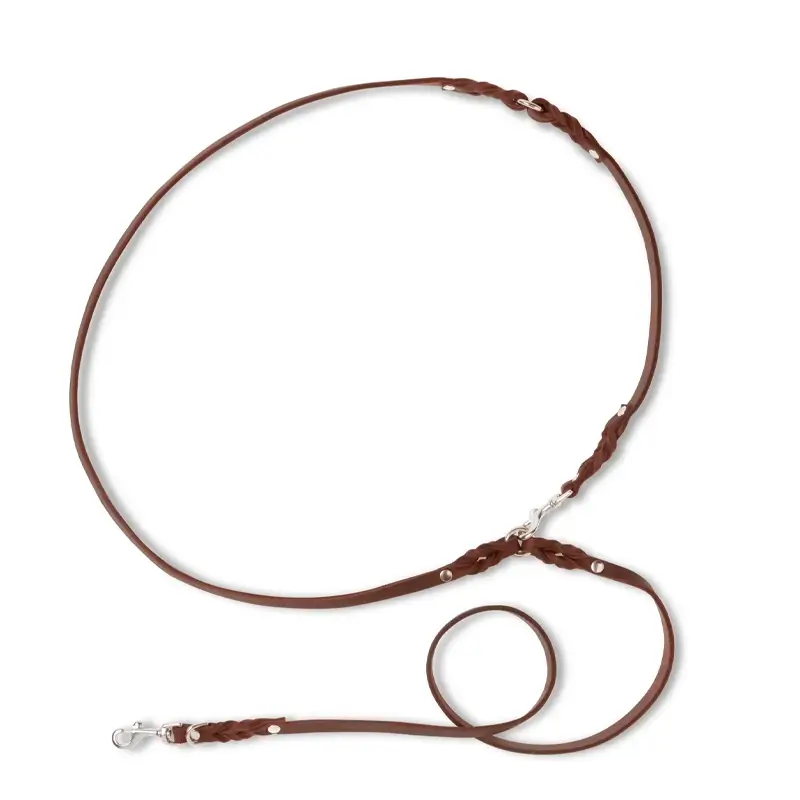 Laisse ajustable 3x chien Classic Brown Molly & Stitch - Butter Leather - CHOUKETT Paris (81)