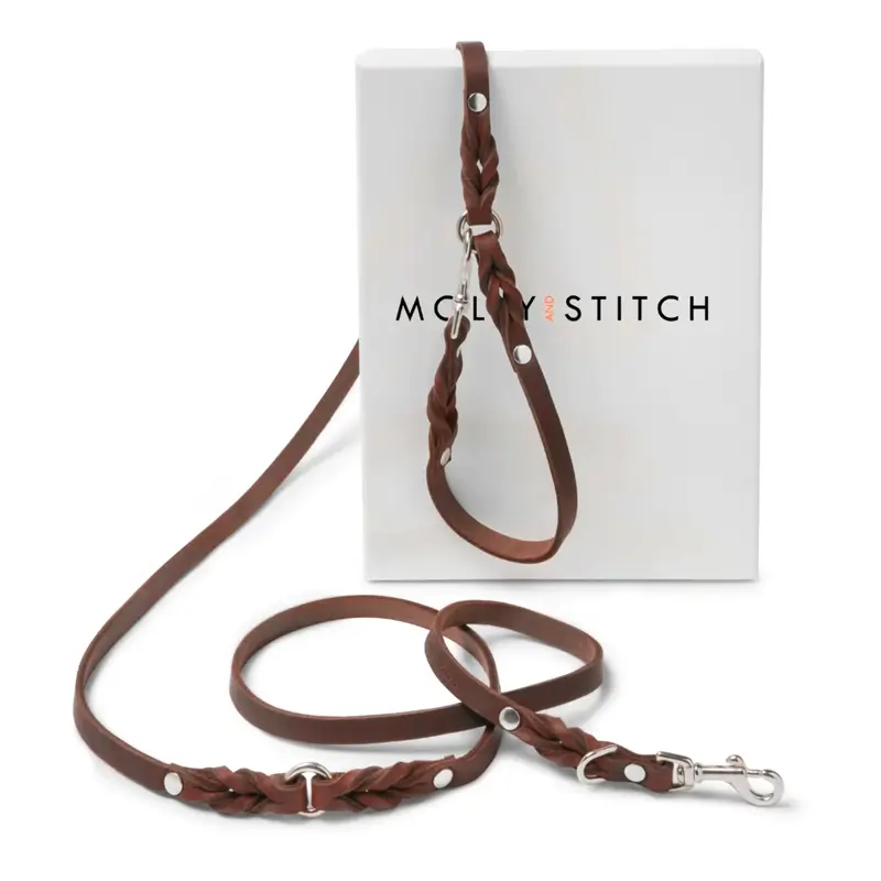 Laisse ajustable 3x chien Classic Brown Molly & Stitch - Butter Leather - CHOUKETT Paris (9)