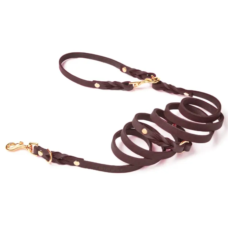 Laisse ajustable 3x chien Classic Brown Molly & Stitch - Butter Leather - CHOUKETT Paris (1)