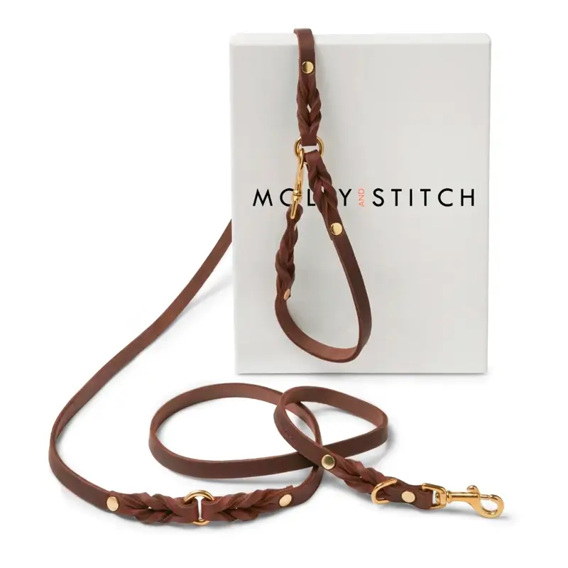 Laisse ajustable 3x chien Classic Brown Molly & Stitch - Butter Leather - CHOUKETT Paris (5)