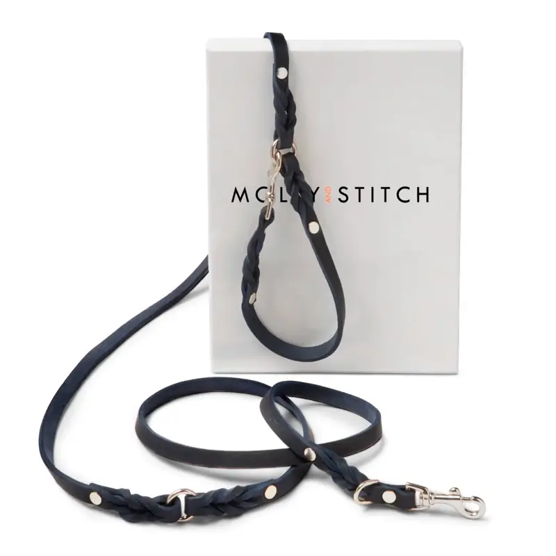 Laisse ajustable 3x chien Navy Blue Molly & Stitch - Butter Leather - CHOUKETT Paris (8)