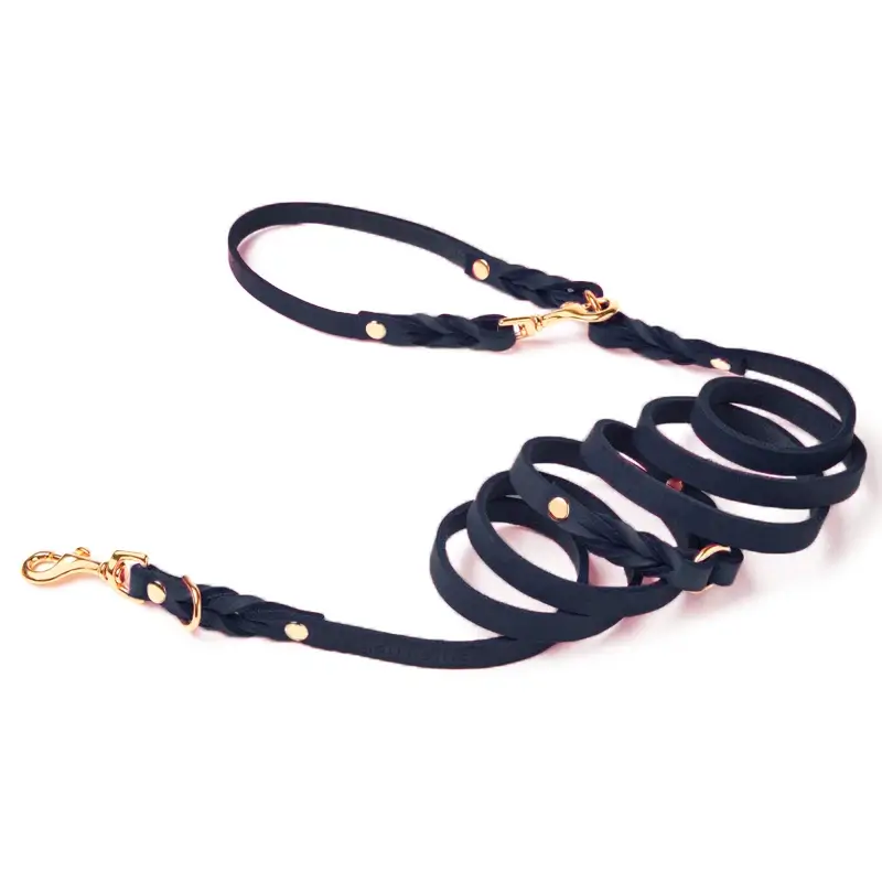 Laisse ajustable 3x chien Navy Blue Molly & Stitch - Butter Leather - CHOUKETT Paris (1)