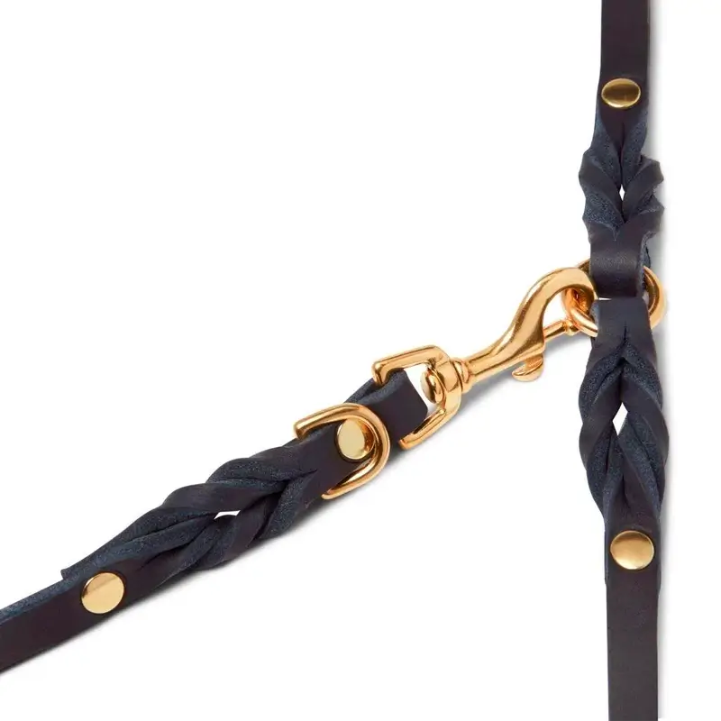 Laisse ajustable 3x chien Navy Blue Molly & Stitch - Butter Leather - CHOUKETT Paris (3)