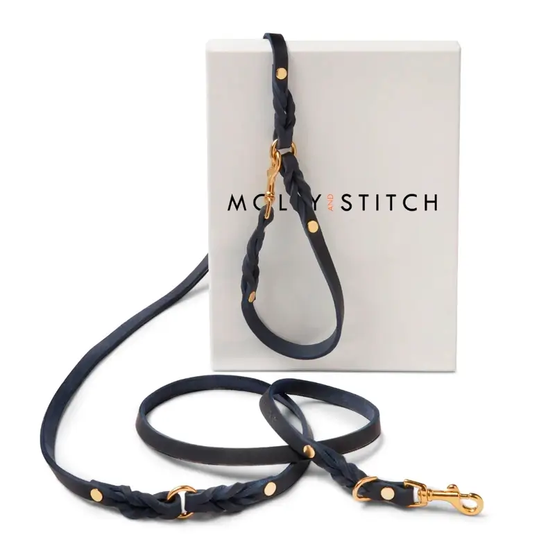 Laisse ajustable 3x chien Navy Blue Molly & Stitch - Butter Leather - CHOUKETT Paris (5)