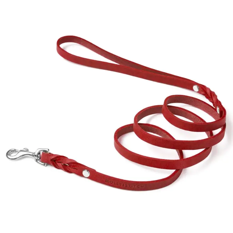 Laisse chien Chili Red Molly & Stitch - Butter Leather - CHOUKETT Paris (4)