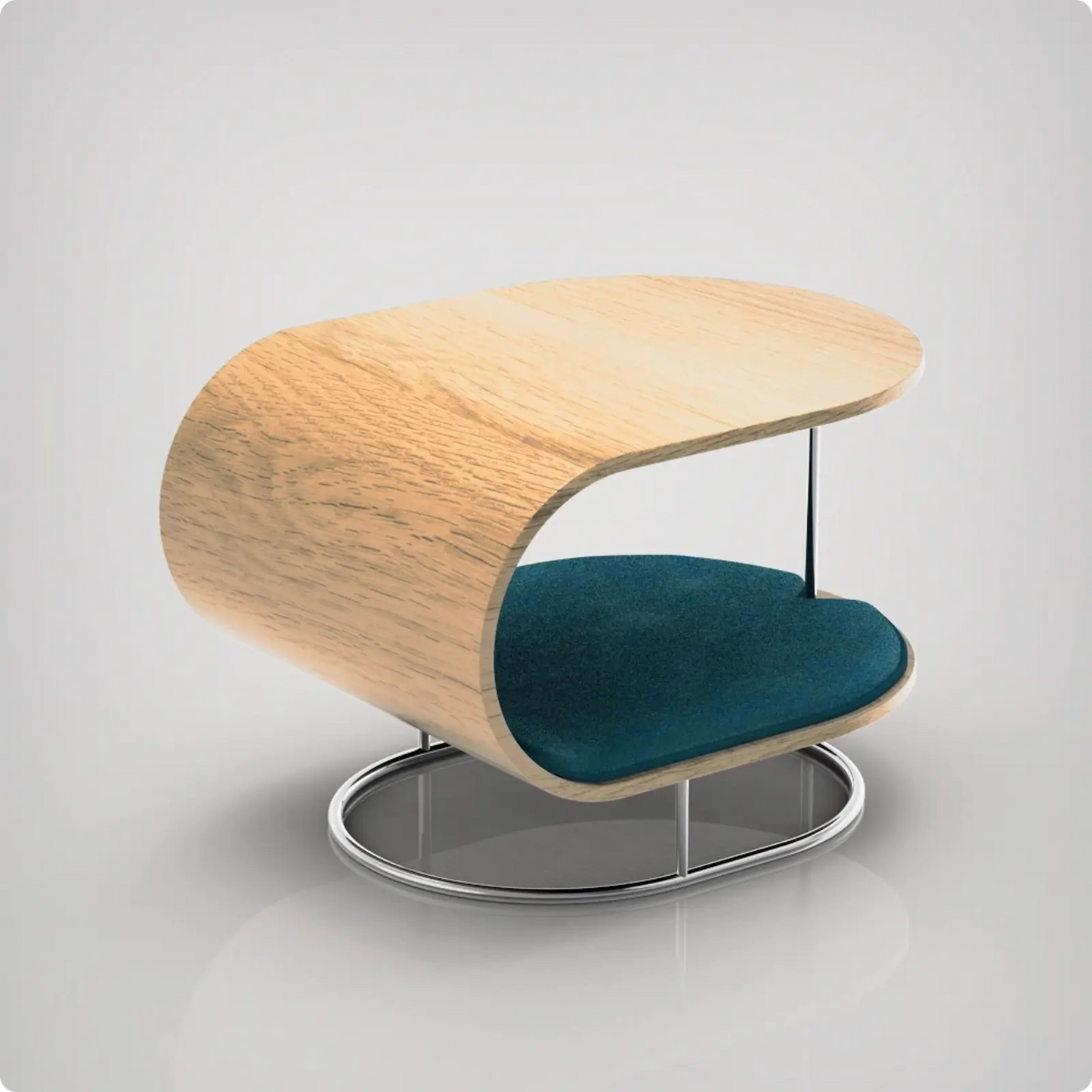 Table d'appoint et lit pour chien Lunar naturel / turquoise Bogarel - CHOUKETT Paris (2)