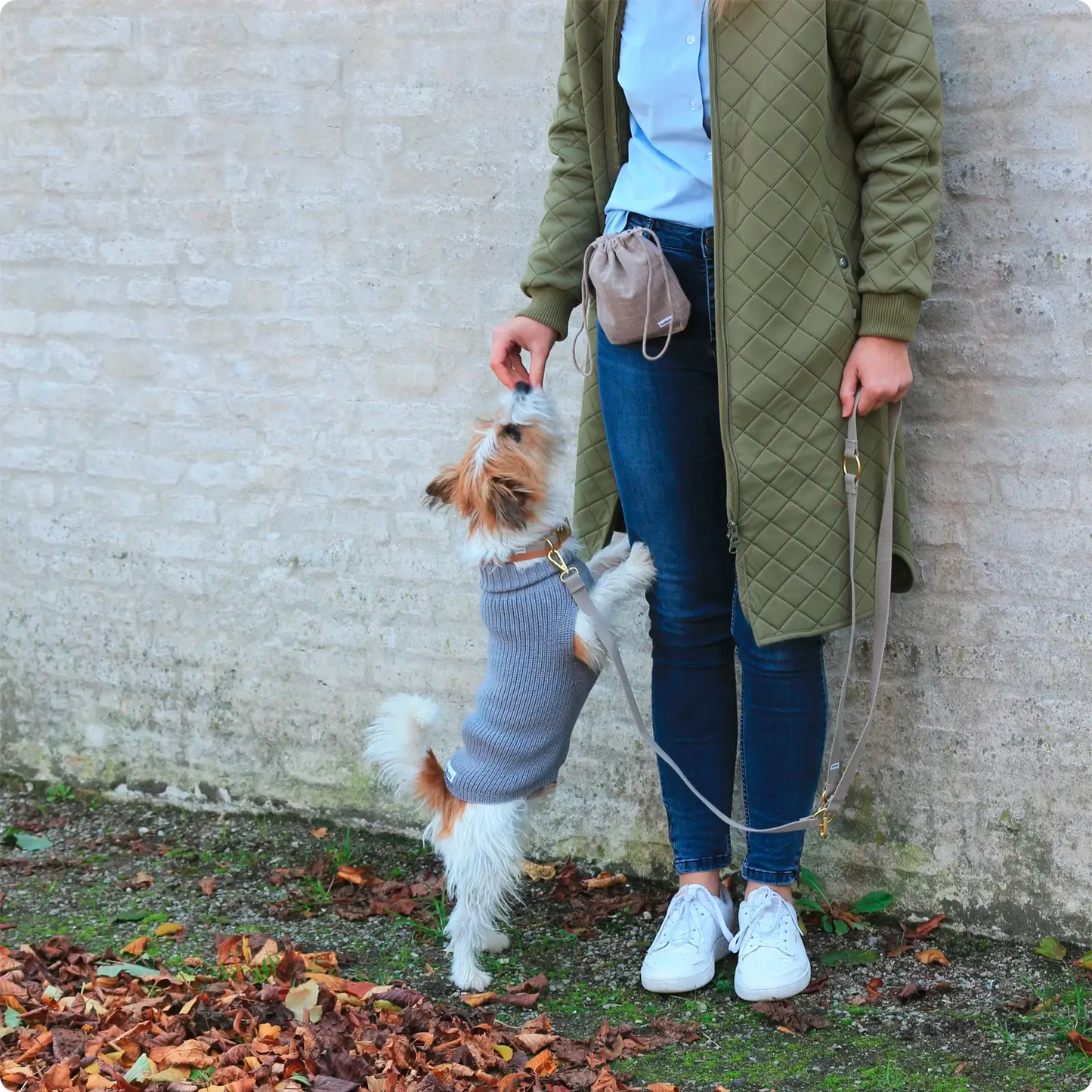 Sacoche à Friandises pour Chien Check Rose Tadazhi - CHOUKETT Paris (3)