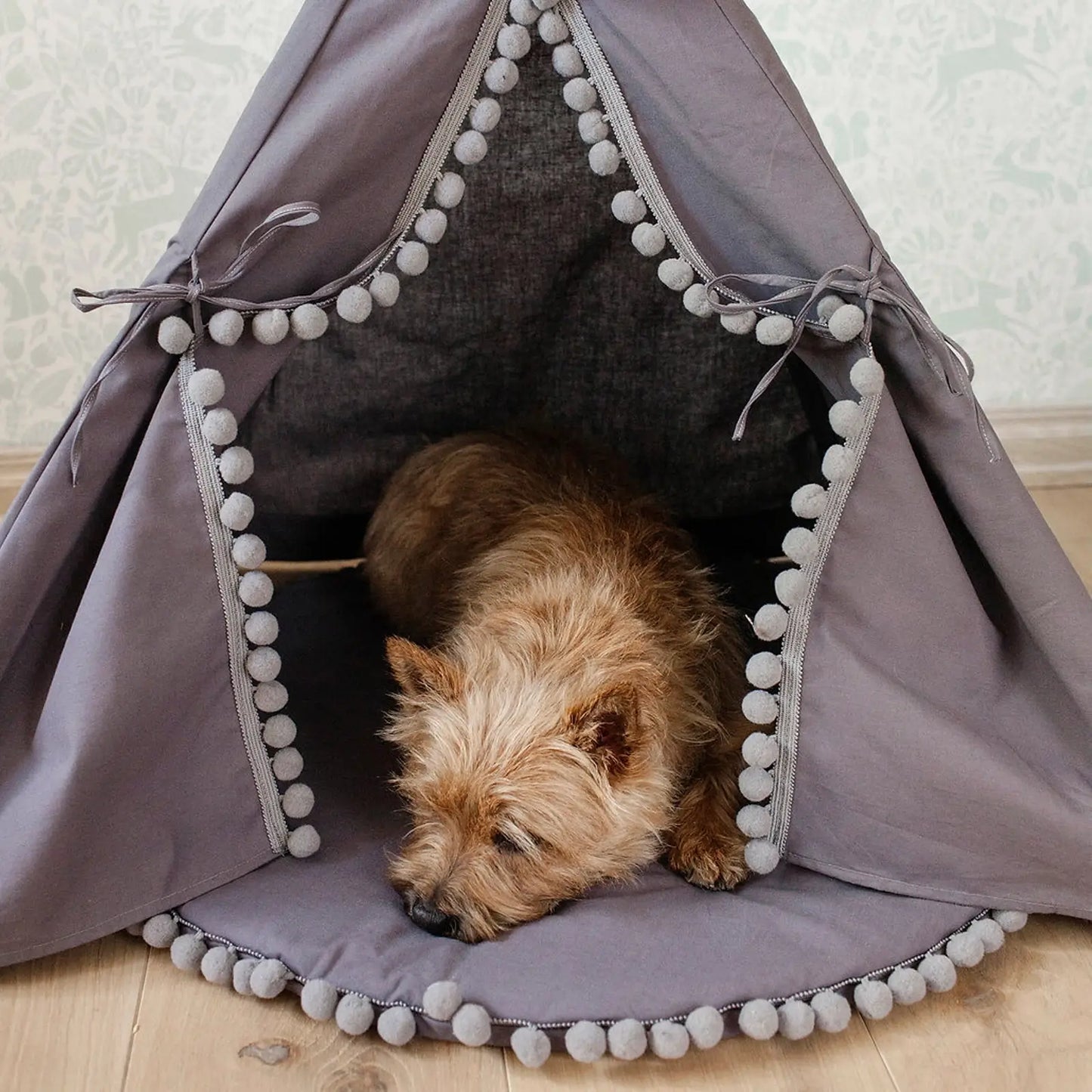 Tipi pour chien Coton Gris Minicamp - CHOUKETT Paris (4)