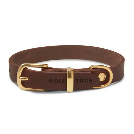 Collier chien Classic Brown Molly & Stitch - Butter Leather - CHOUKETT Paris (1)