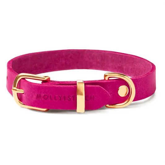 Collier chien Flamingo Molly & Stitch - Butter Leather - CHOUKETT Paris (1)