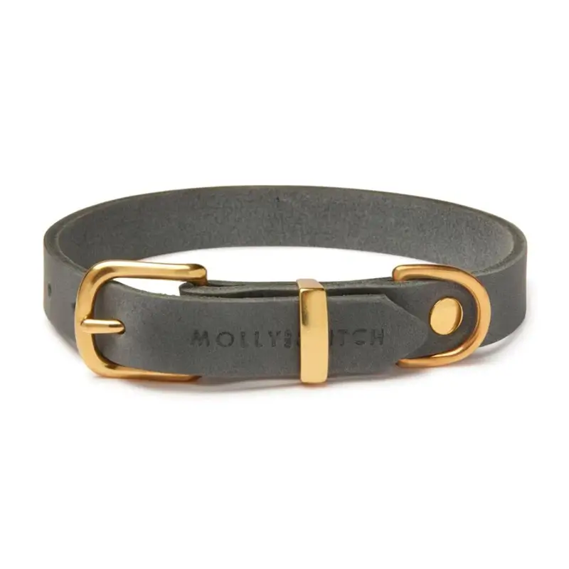 Collier chien Timeless Grey Molly & Stitch - Butter Leather - CHOUKETT Paris (1)