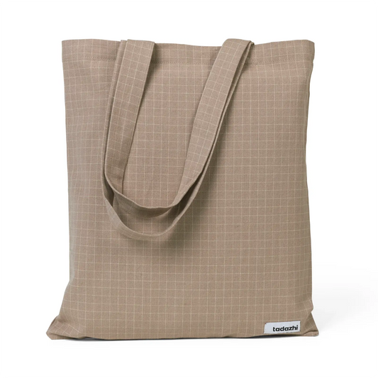 Tote Bag Check Dark Sand Tadazhi - CHOUKETT Paris (1)